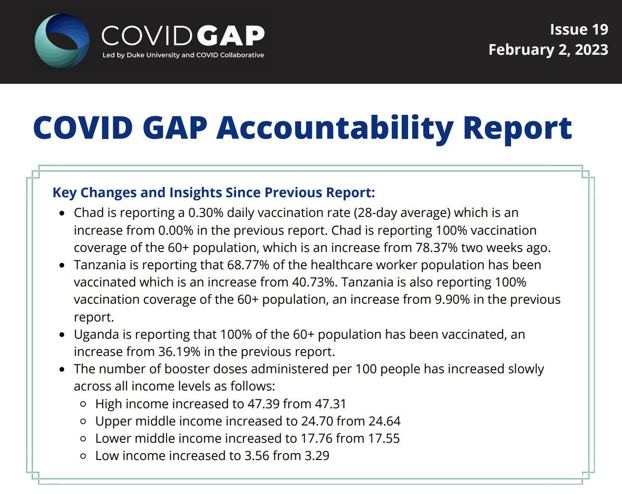 COVID GAP Accountability Report, Issue 19