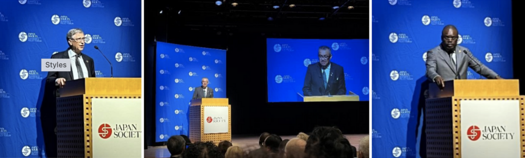 Pictured (left to right): Bill Gates; Tedros Adhanom Ghebreyesus, Director general of the World Health Organization; Jean Kaseya, Director General of the Africa Centers for Disease Control and Prevention.
